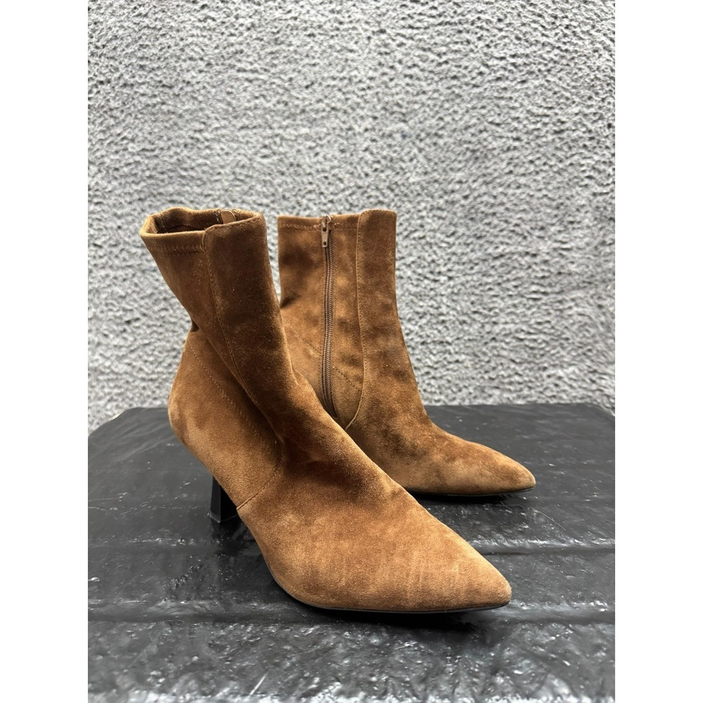 Madewell The Justine Suede Leather Ankle Boot Brown NO282 Womens Size 8 US